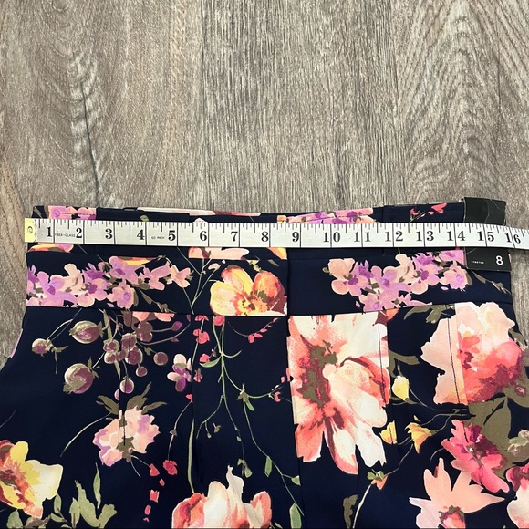 NWT New York & Company Colorful Floral Print High Waist Wide Leg Dress Pants 8 - Picture 10 of 12